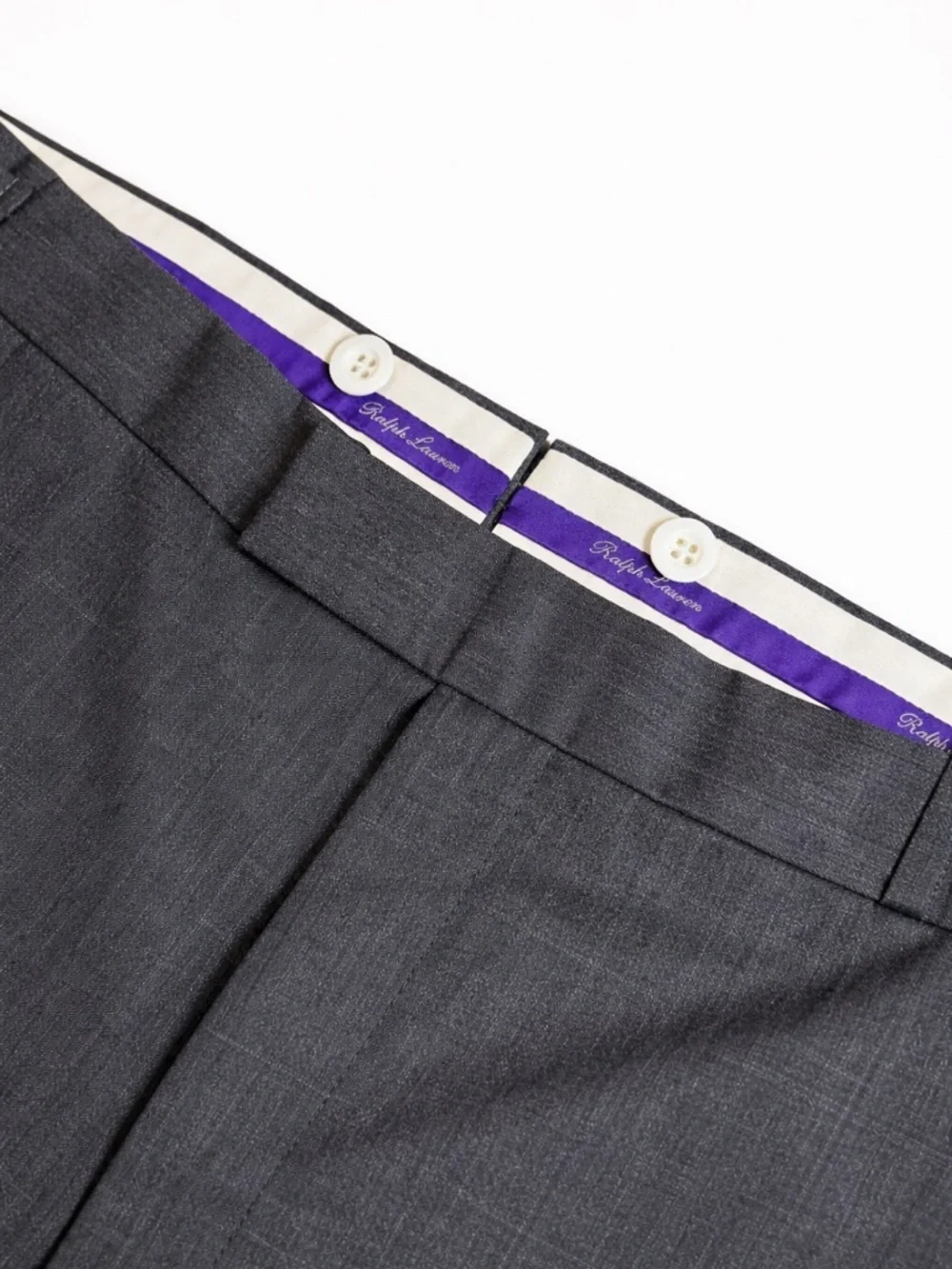 Ralph Lauren Purple Label Men’s Gray Wool Dress Trousers Hand Tailored 39x30 - Picture 1 of 14